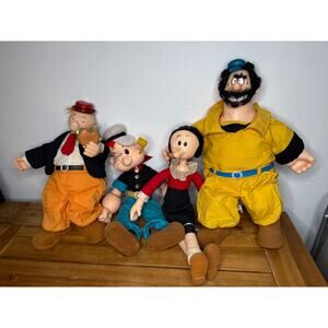 Vintage 1985  20" Plush Presents Dolls Popeye Olive Brutus Wimpy